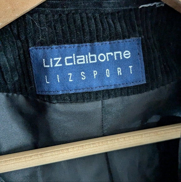 ❤️Liz Claiborne oversized black corduroy barn jacket chore coat size Small - Picture 3 of 11